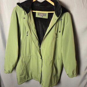 Liz Claiborne Women’s Midweight Warm Anorak Utility Parka Green Hooded Size 2X